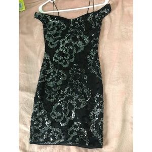 Black sequenced dress